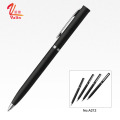 Cheap promotional customized logo metal twist ballpoint pen black matte slim cross metal pen for hotel